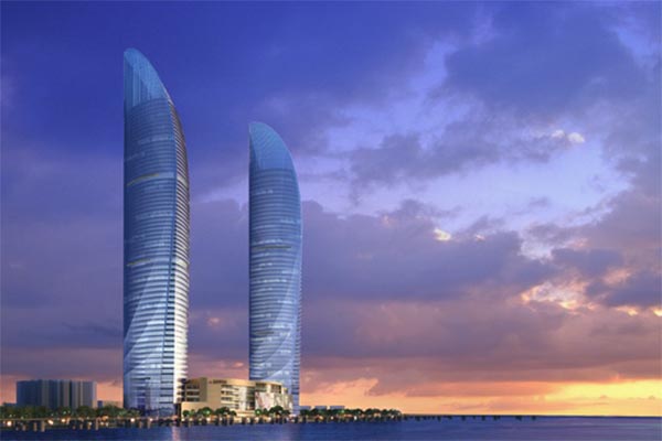 廈門世貿(mào)海峽大廈在施工建設(shè)中采用的<a href='http://www.shihuaxi.cn' target='_blank'><u>彈簧減震器</u></a>