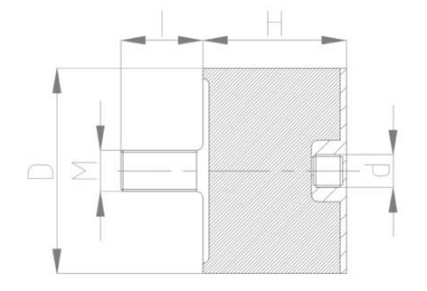 JNDD型<a href='http://www.shihuaxi.cn' target='_blank'><u>橡膠減震器</u></a>結(jié)構(gòu)圖